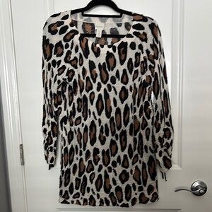 CHICO’S Leopard Print Long Sleeve Top